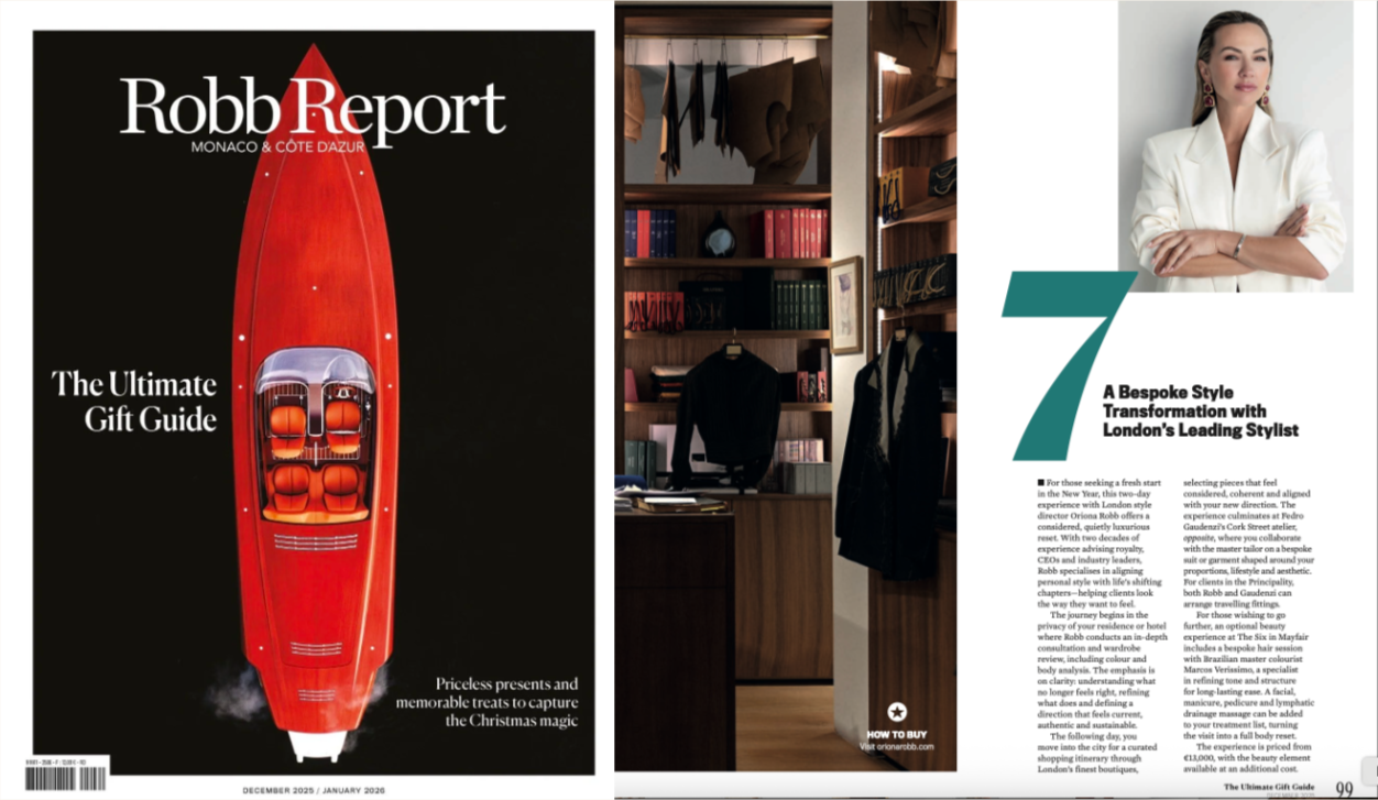 Robb Report Monaco, The Ultimate Gift Guide, December 2025, No. 7, A Bespoke Style Transformation with London's Leading Stylist