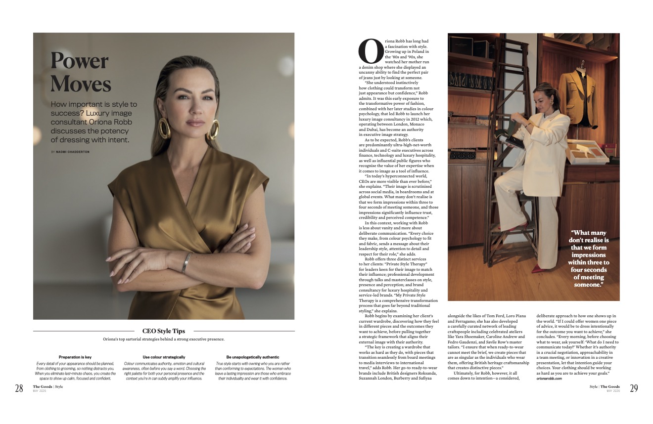 Power Moves, Oriona Robb in Robb Report Monaco, pages 28–29